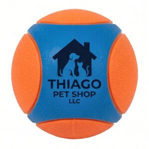 Thiago Pet Shop LLC Textured Dog Fetch Ball Toy - Orange and Blue
