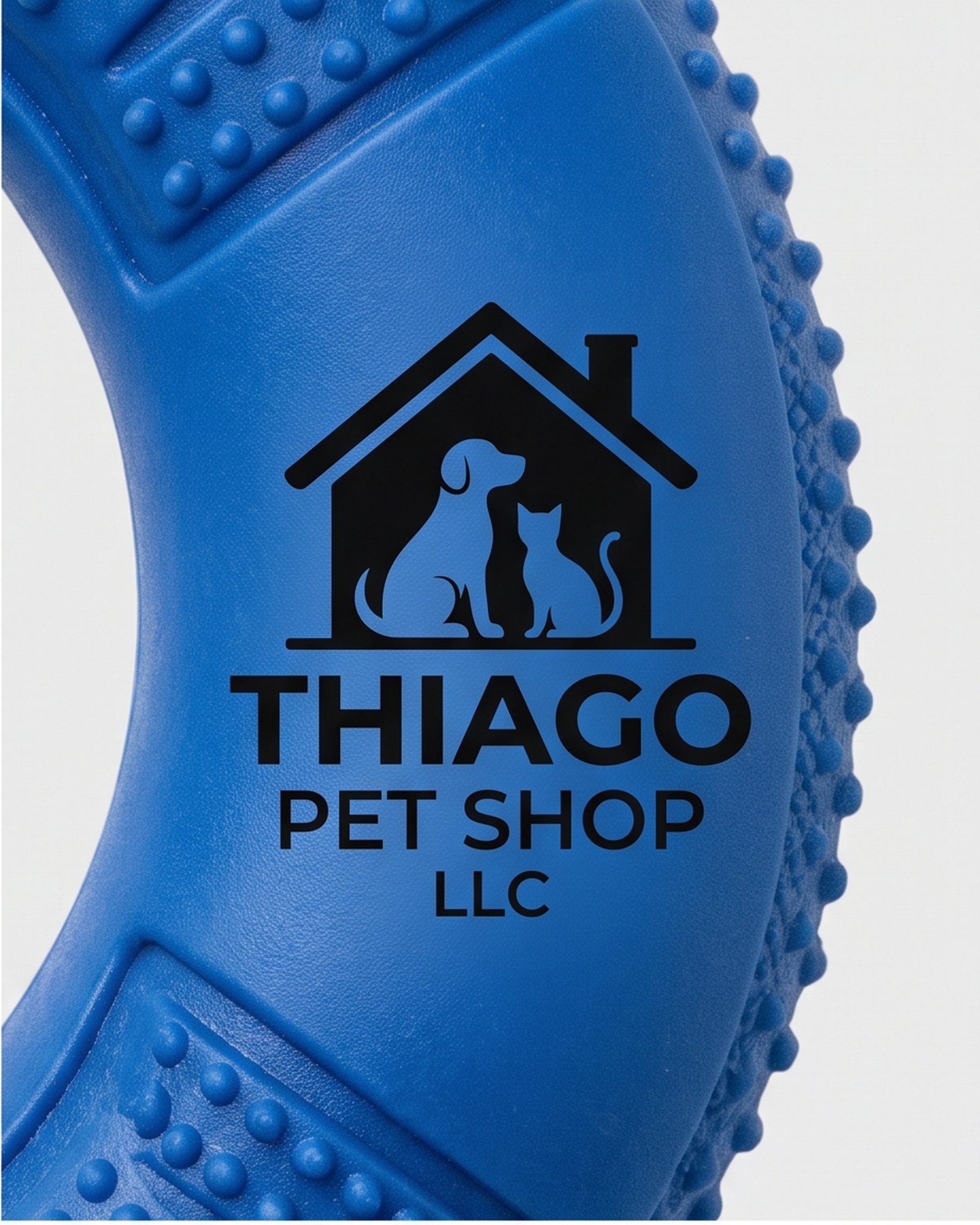 Thiago Pet Shop LLC Textured Dog Ring Toy - Blue and Orange - Image 2