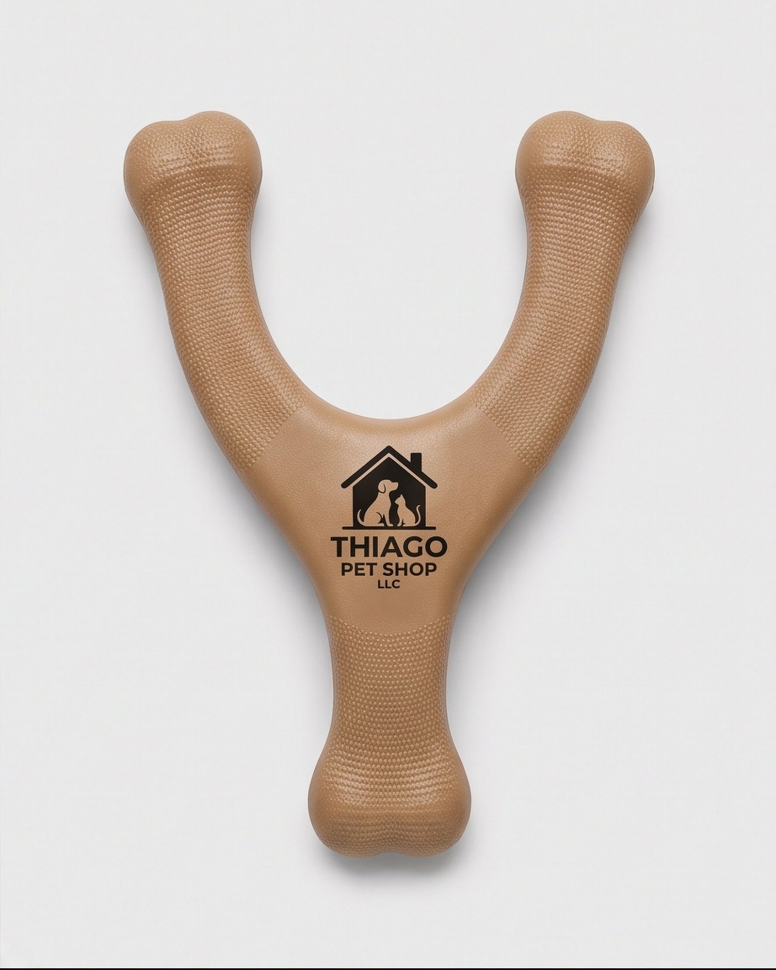 Thiago Pet Shop LLC Wishbone Dog Chew Toy - Tan