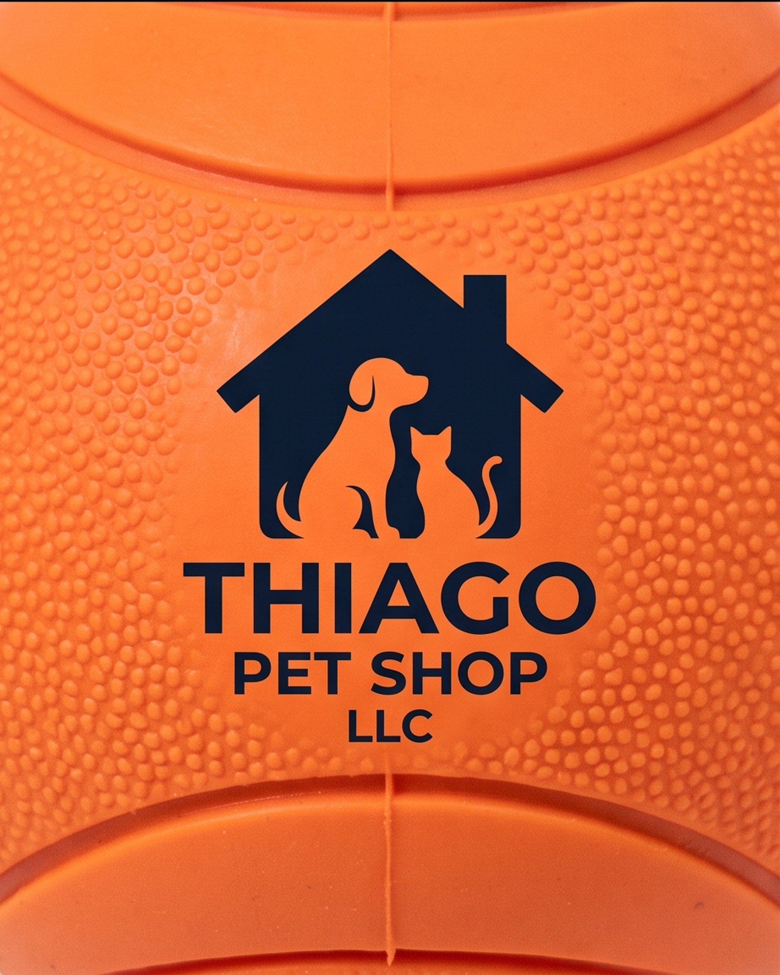 Thiago Pet Shop LLC Textured Dog Fetch Ball Toy - Orange and Blue - Image 3