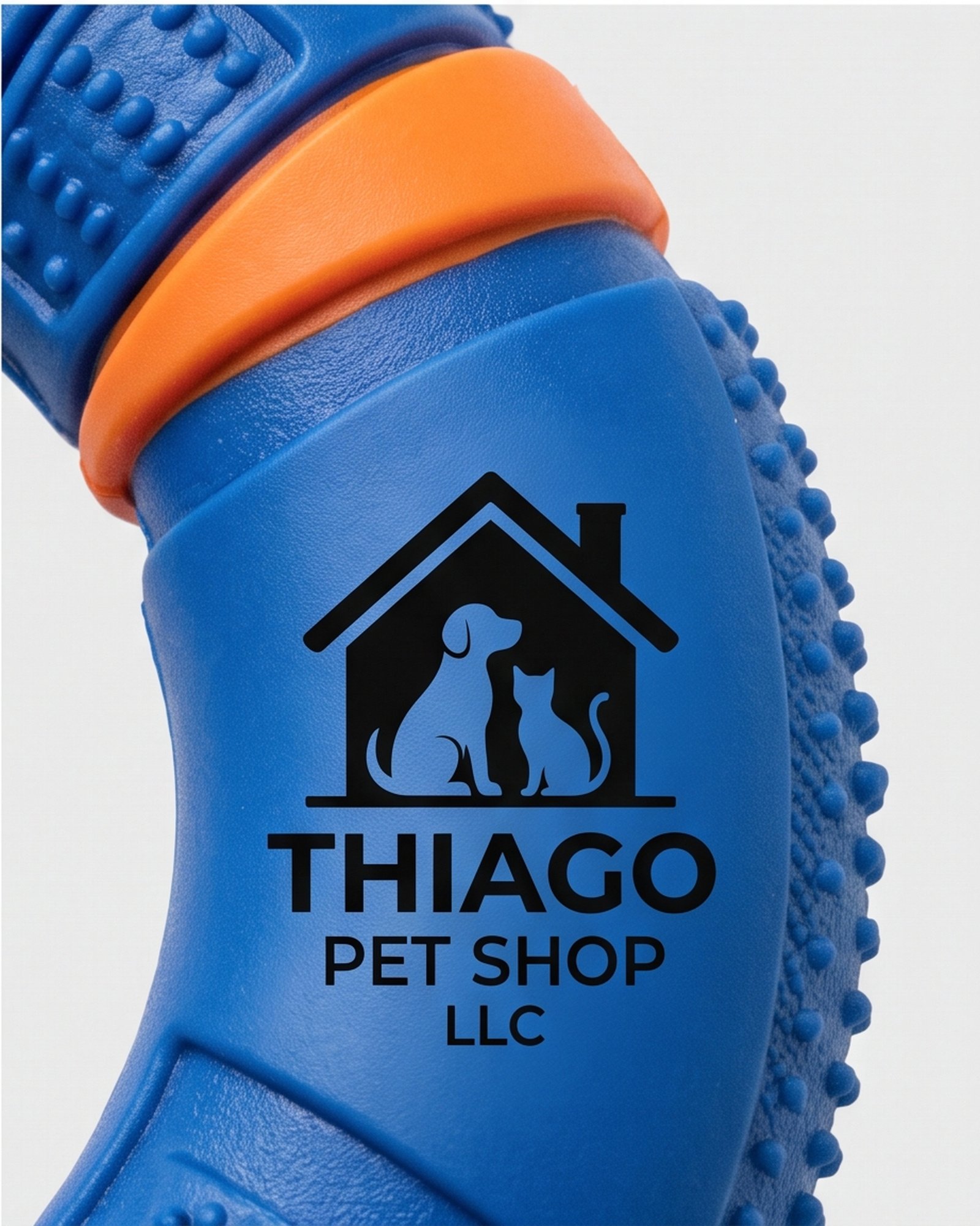 Thiago Pet Shop LLC Textured Dog Ring Toy - Blue and Orange - Image 4