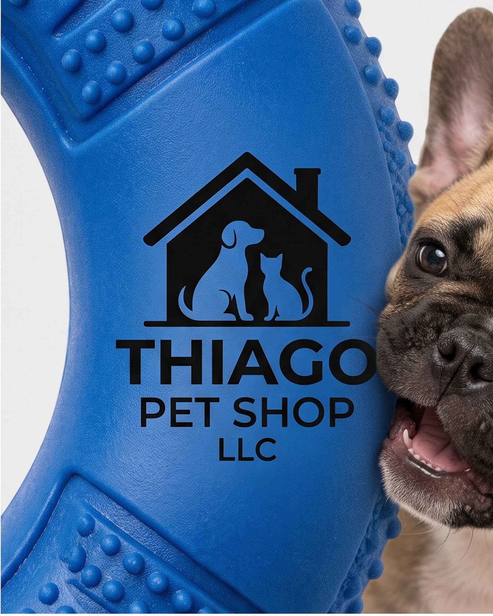 Thiago Pet Shop LLC Textured Dog Ring Toy - Blue and Orange - Image 6
