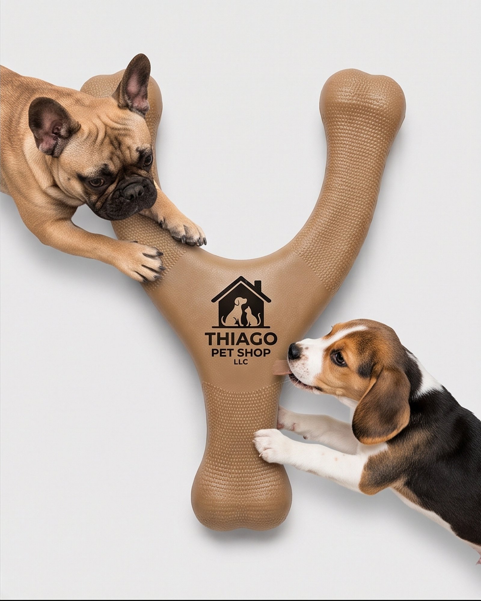 Thiago Pet Shop LLC Wishbone Dog Chew Toy - Tan - Image 6